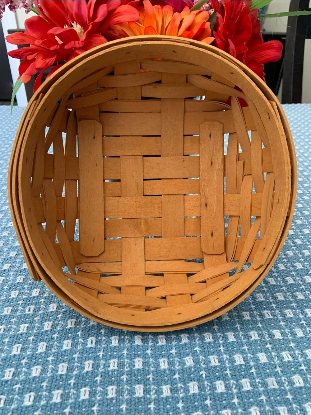 Longaberger Short Classic Round Basket with Liner